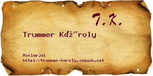 Trummer Károly névjegykártya