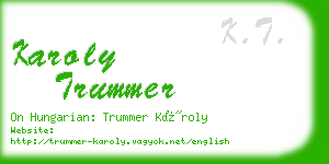 karoly trummer business card